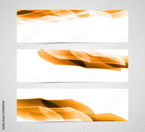 abstract white horizontal banners with blur effect, design eleme