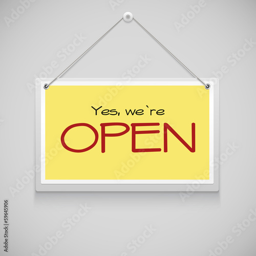 Open hanging sign
