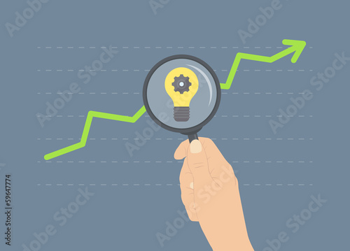 Analyzing growth flat illustration concept