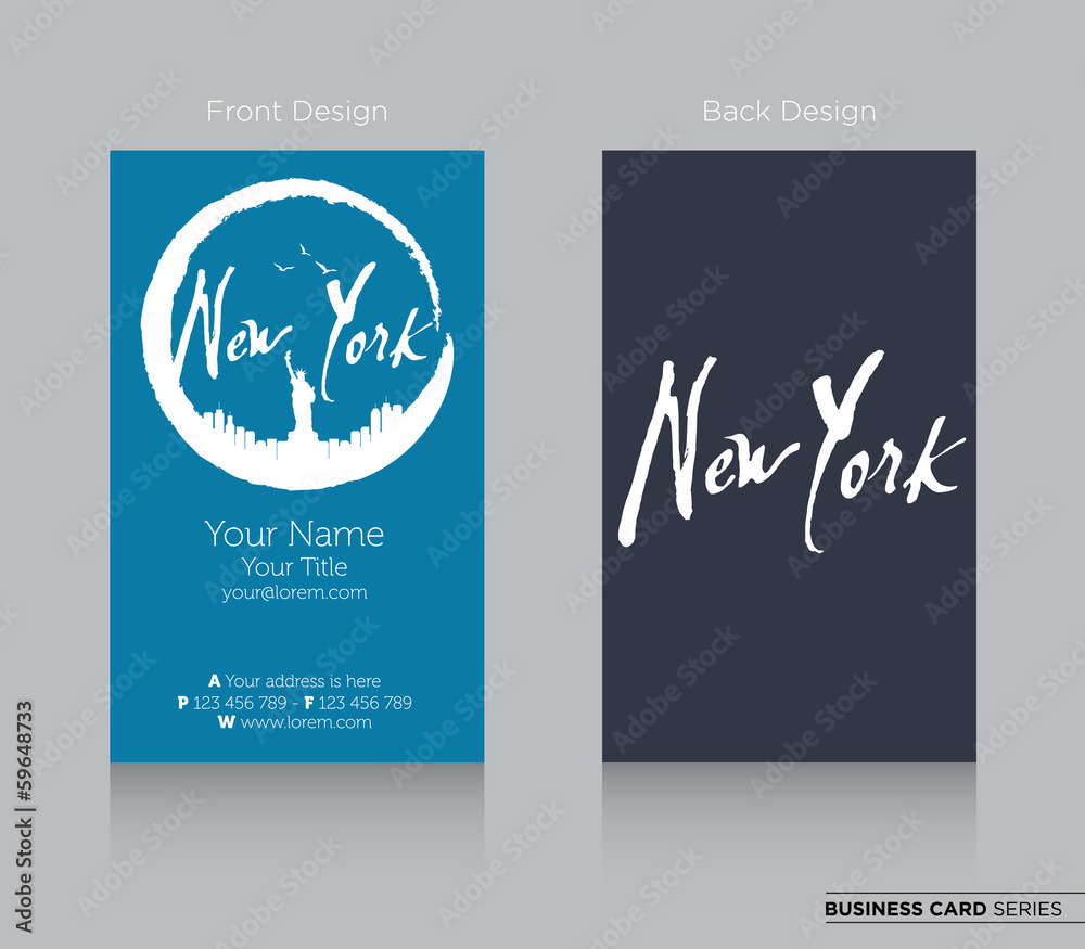 Fototapeta premium Modern Business-Card Design with New York Icon