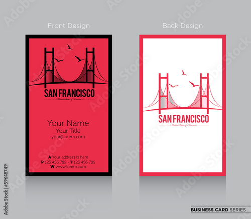 Photography Modern Business-Card Design with San Francisco Icon