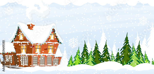 Snow-covered Farmhouse