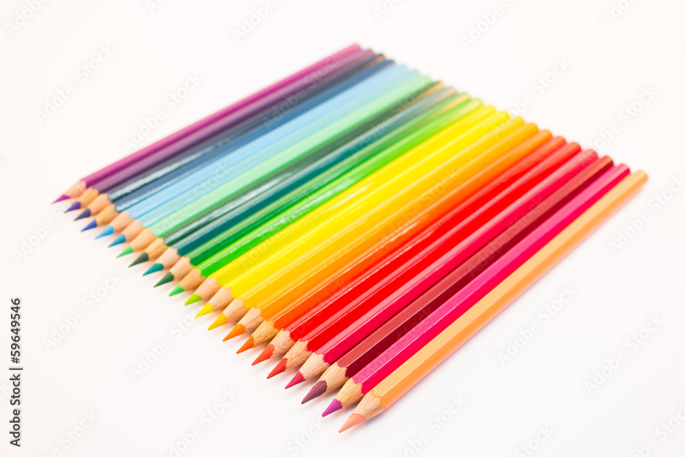 Colored crayons lying together Colored crayons lying together