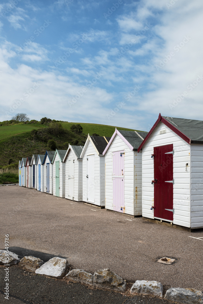 Beach Huts at Broadsands, near Paignton, Devon, UK