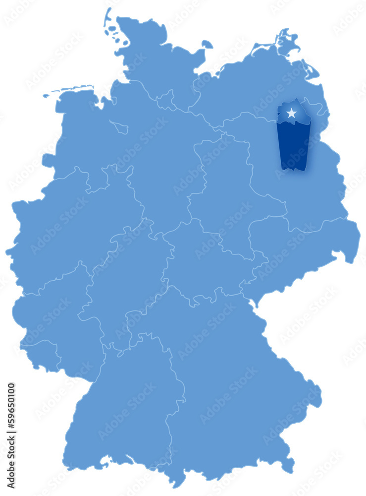 Map of Germany where Berlin is pulled out