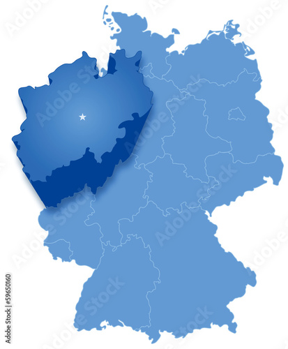 Map of Germany   North Rhine-Westphalia  Nordrhein-Westfalen 