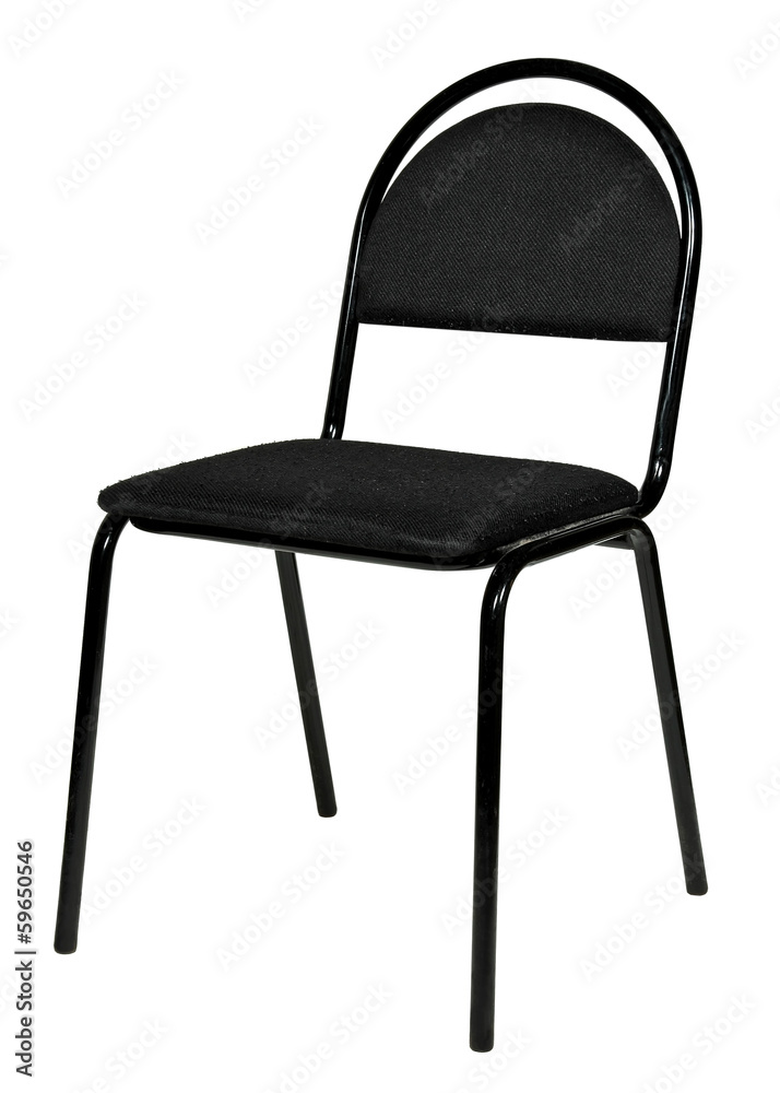 Black Stools Isolated On A White Background. Photography Studio.