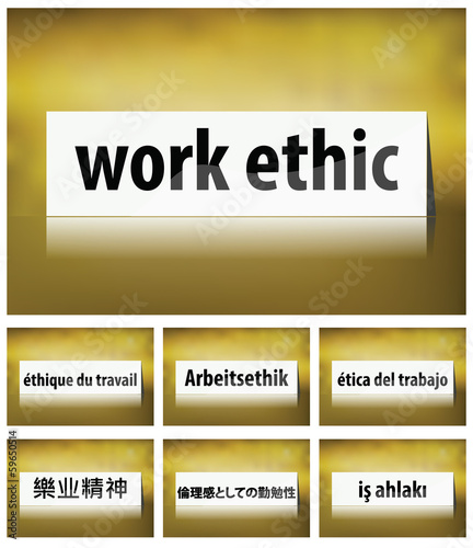 Work Ethic Concept on white background