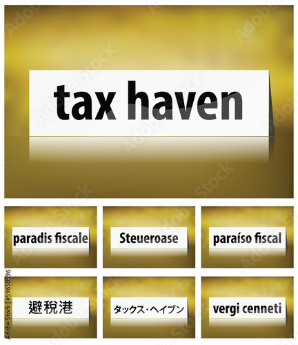 Tax Haven Concept on white background