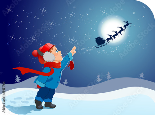 Little boy says goodbye to Santa