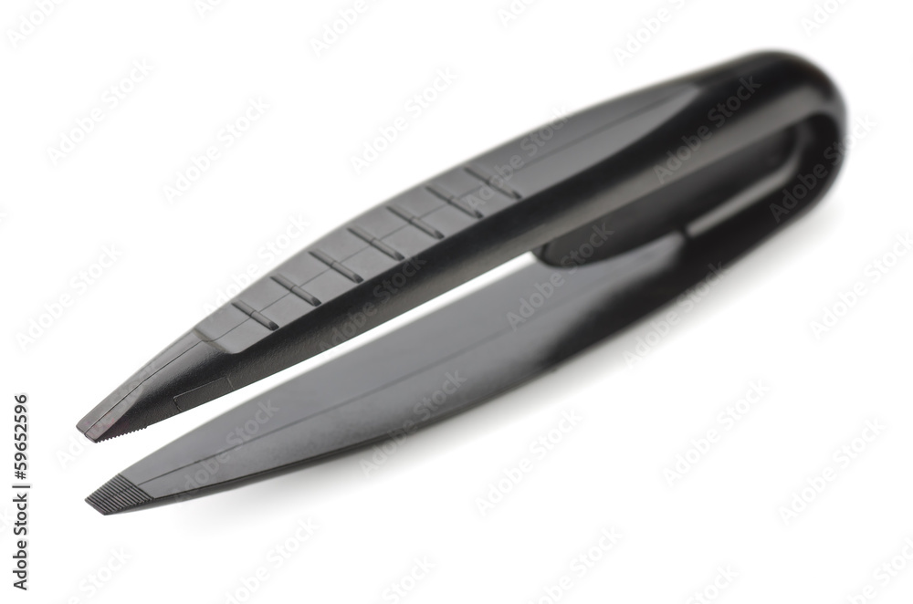 Black plastic tweezers