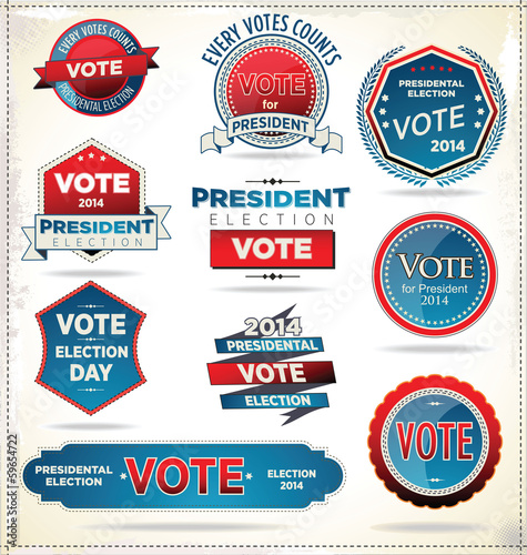 Election badges and labels