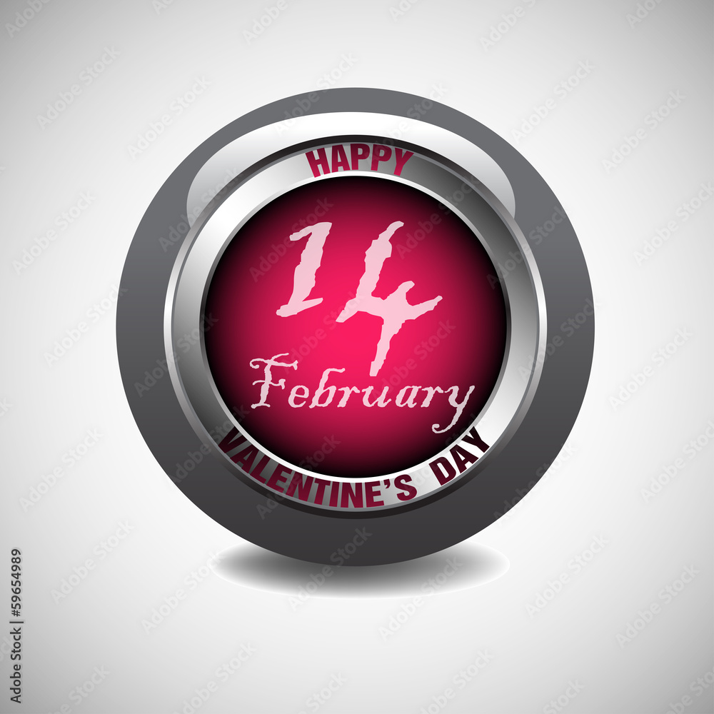 Valentine glossy button