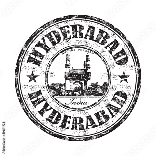 Hyderabad grunge rubber stamp