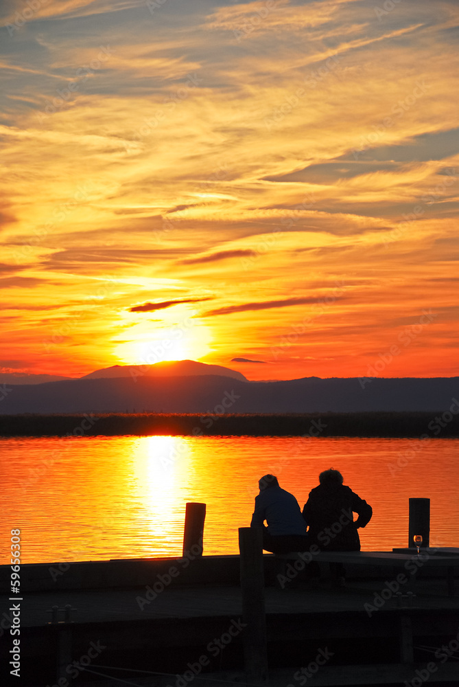 Sonnenuntergang auf der Mole