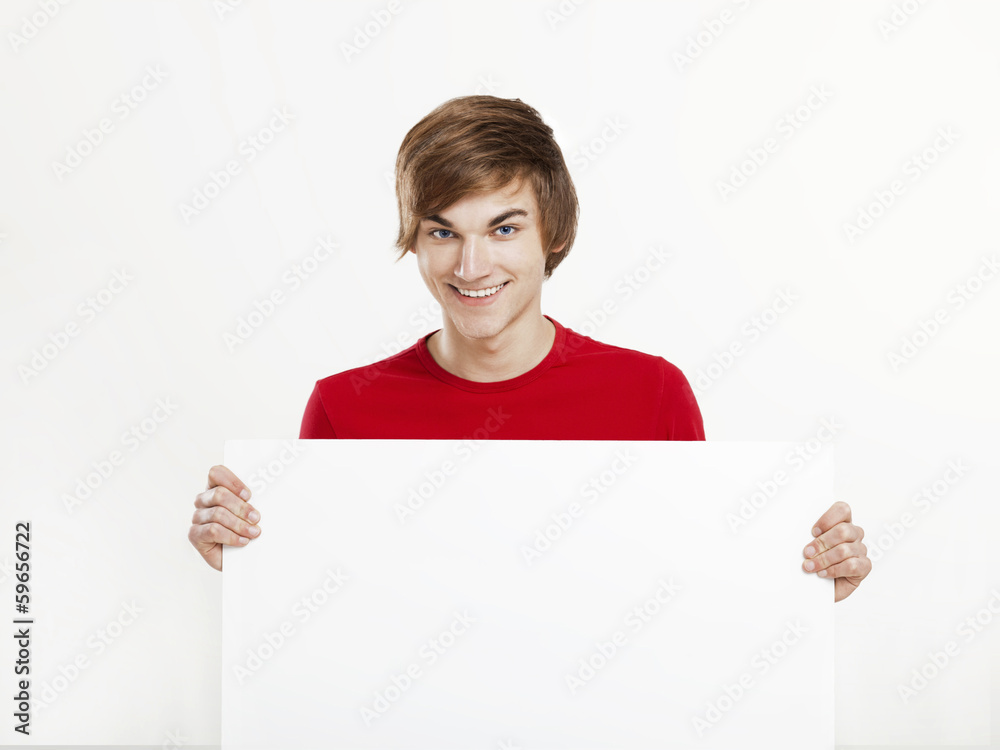 Man with a cardboard Man with a cardboard