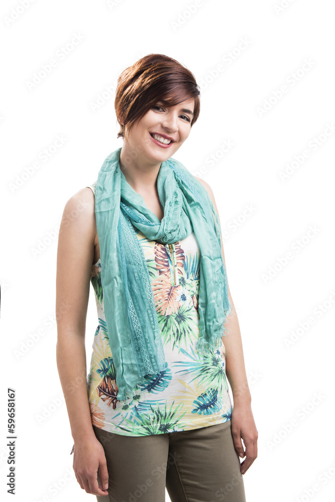 Beautiful woman with a modern hair cut Beautiful woman with a modern hair cut