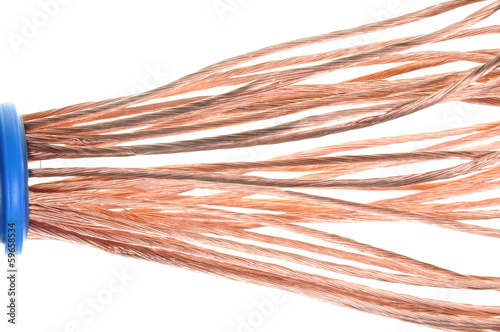 Electric cables isolated on a white background 