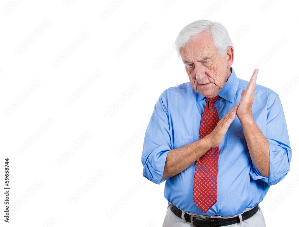 Old man having trouble to recall information, has memory loss Old man having trouble to recall information, has memory loss