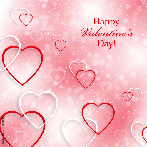 Beautiful background for Valentine's Day with hearts