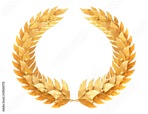 Round golden wreath of the winner photo