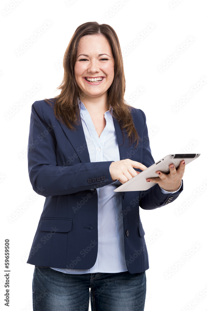 Business woman working with a tablet Business woman working with a tablet
