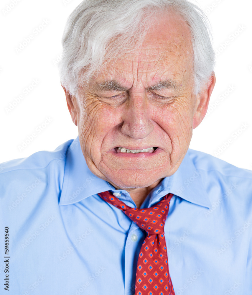 Sad, depressed, lonely, crying old man, senior executive Stock Photo ...