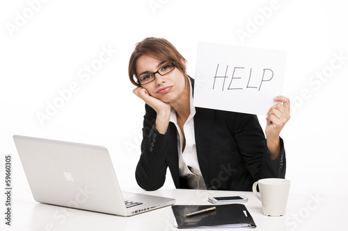 Slika na platnu Business woman asking for help
