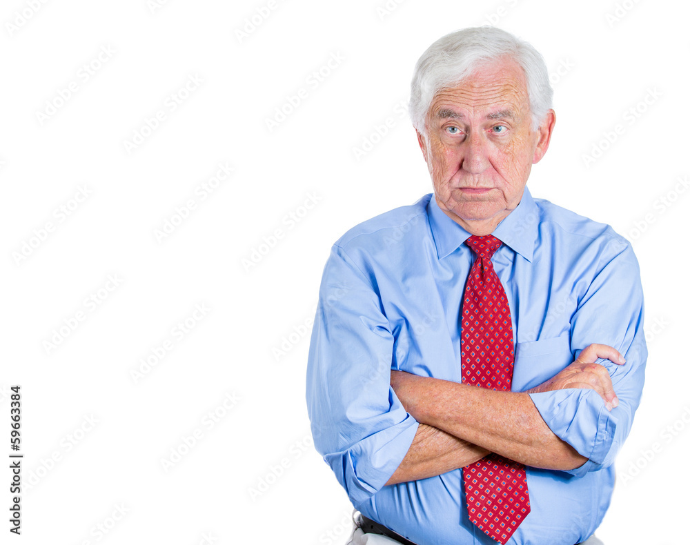 Unhappy, grumpy, skeptical old man, boss, executive Unhappy, grumpy, skeptical old man, boss, executive