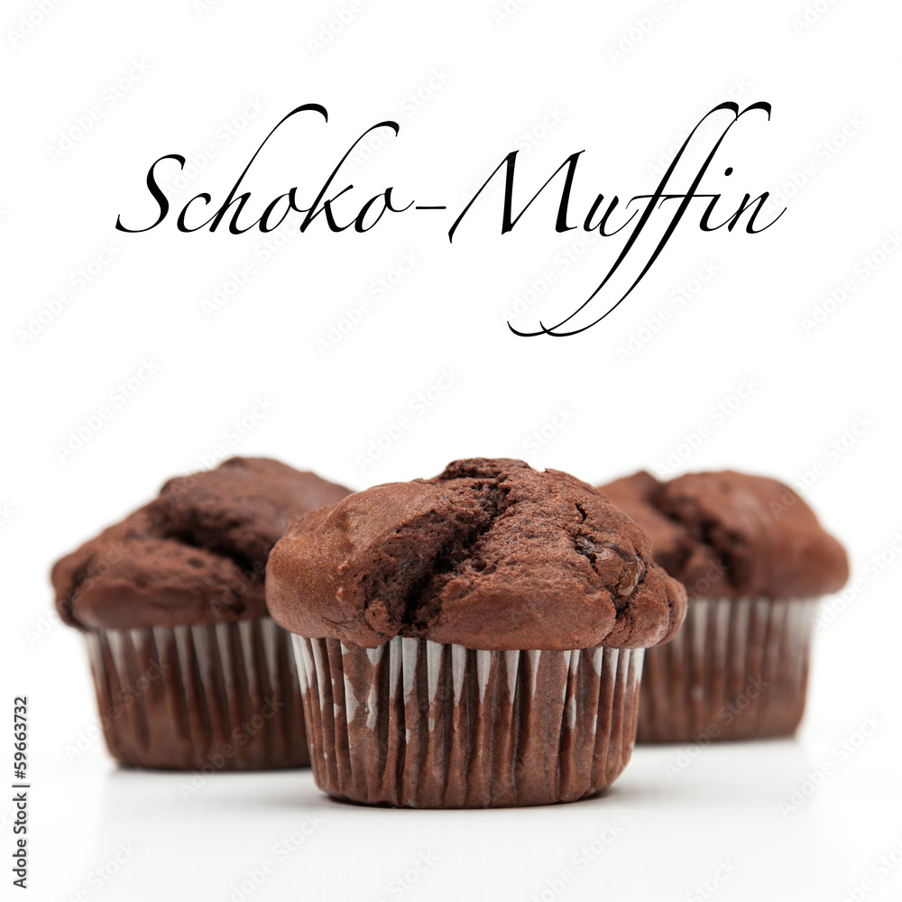 Schokomuffins mit Textfeld Stock-Foto | Adobe Stock