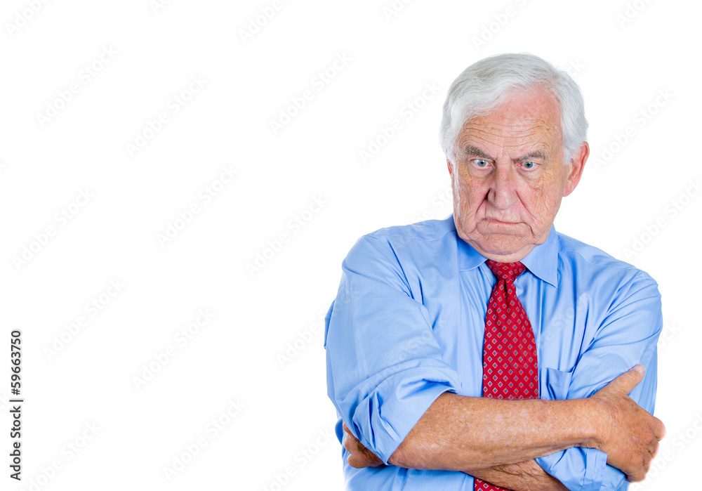 Grumpy, mad, annoyed old man, with disgust on his face Grumpy, mad, annoyed old man, with disgust on his face