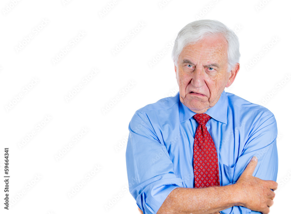 Unhappy, grumpy, annoyed old man, senior boss, executive Unhappy, grumpy, annoyed old man, senior boss, executive