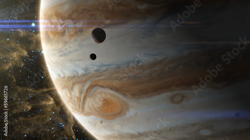 Jupiter Storm and Moons photo
