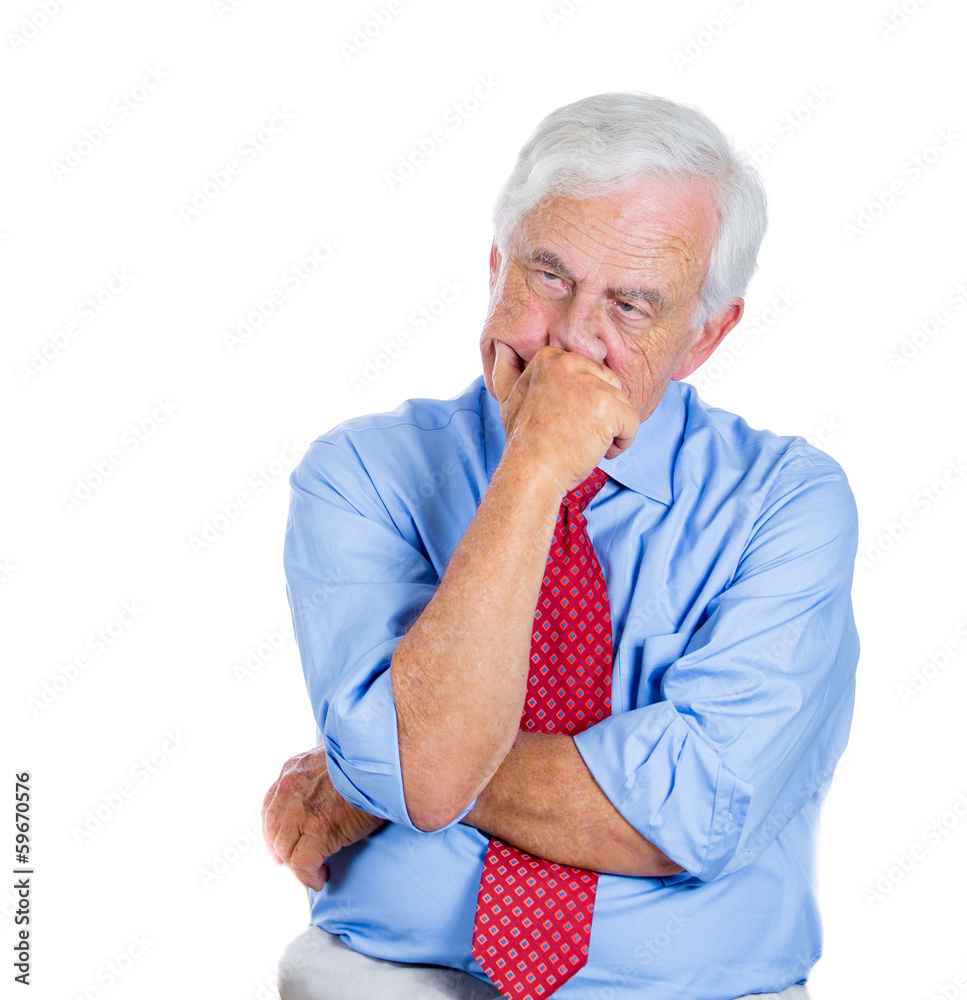 Closeup portrait of a sad thoughtful man Closeup portrait of a sad thoughtful man