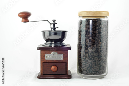 Coffee Bean with Coffee Grinder