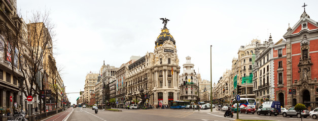 Acrylglasbilder Madrid Kreuzung Calle de Alcala Panorama  © JackF