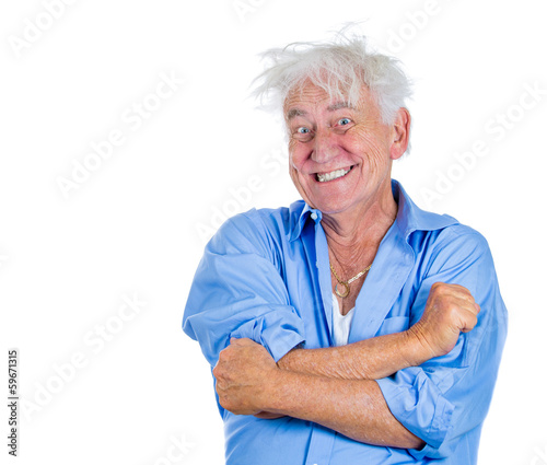 Photography Crazy, agitated, unhinged elderly, senior man