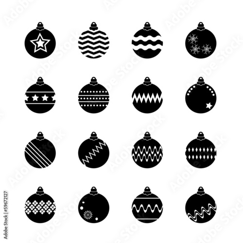 Christmas ball, christmas bauble icons set