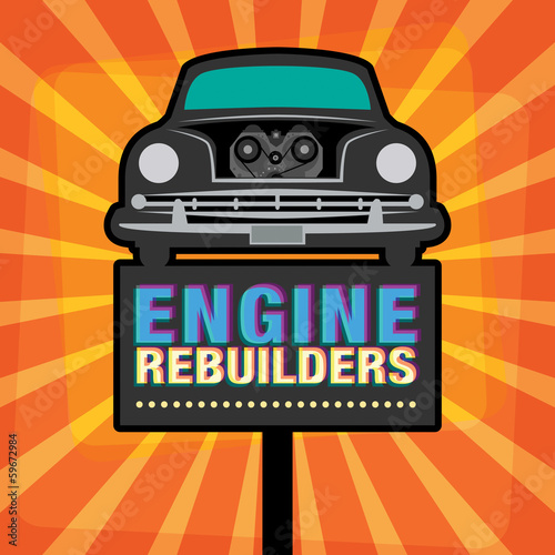 Vintage Garage sign, vector illustration