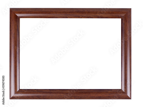 Wooden frame on a white background with clipping path