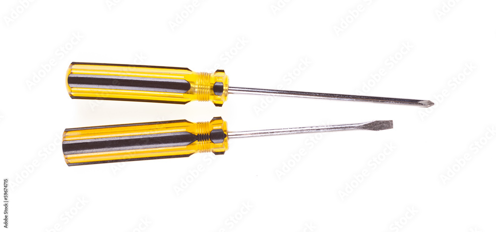 Screwdrivers on a white background Screwdrivers on a white background
