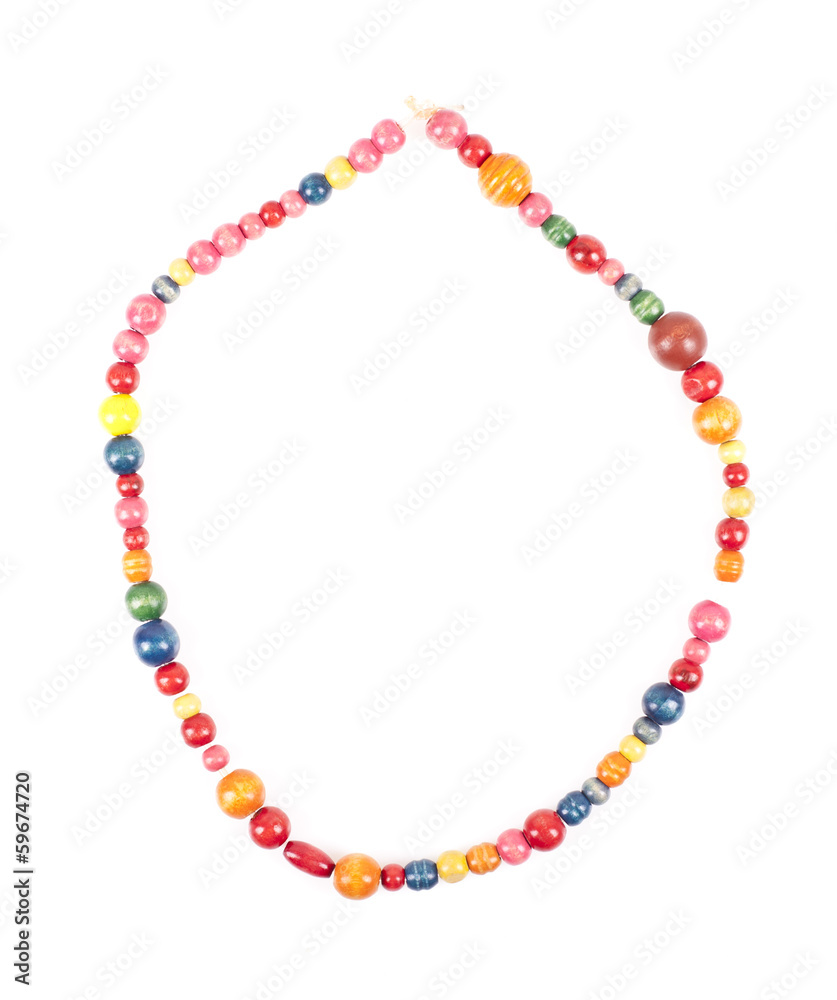 Colorful beads on a white background Colorful beads on a white background