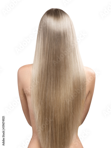 Fotografie, Obraz Beautiful straight long hair of blonde female model
