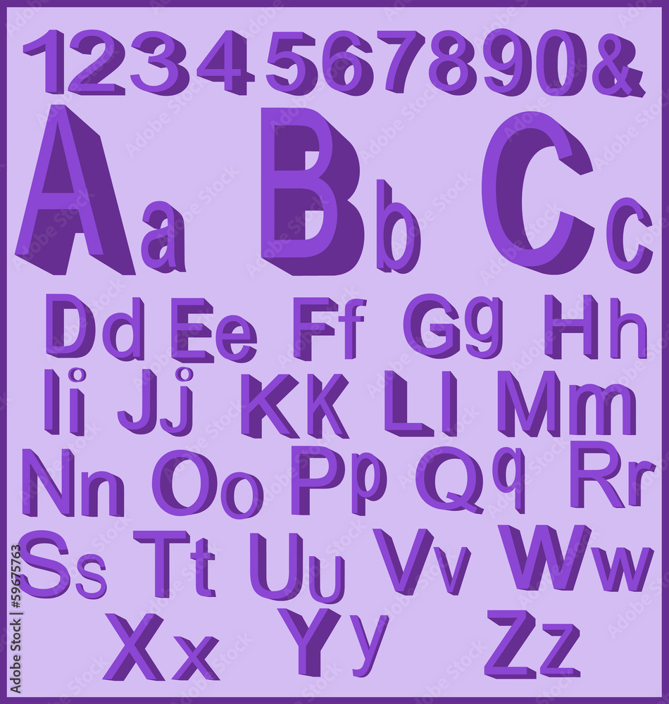 Letters-Purple with Numbers Letters-Purple with Numbers