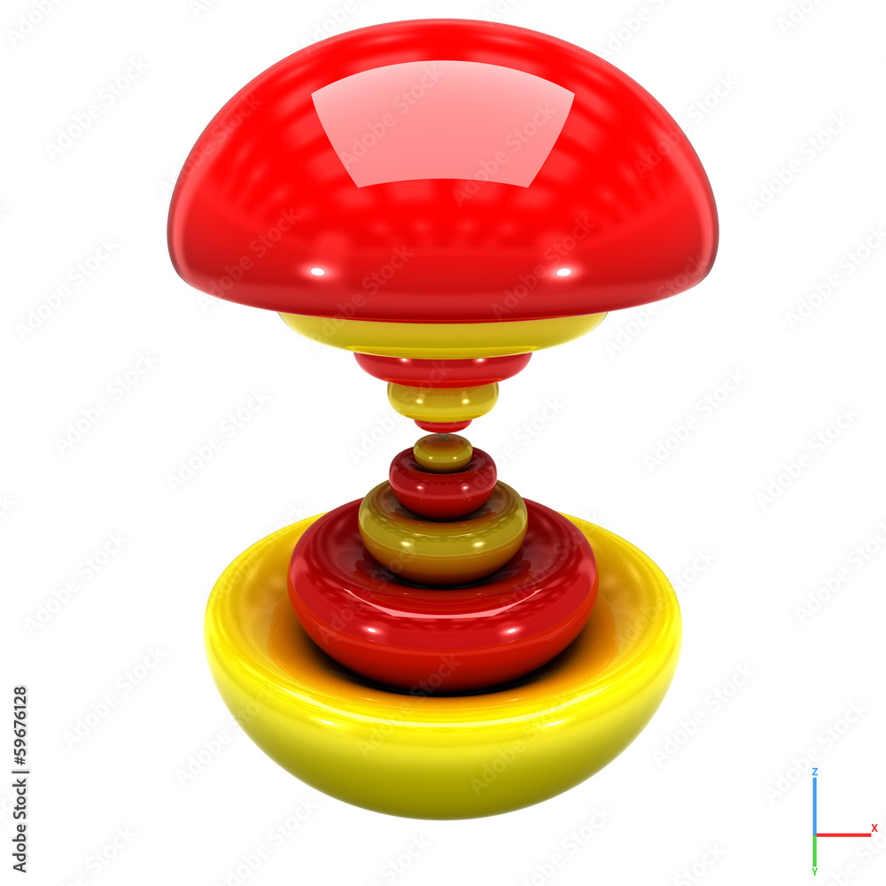 Shape of the 6pz atomic orbital on white background Shape of the 6pz atomic orbital on white background