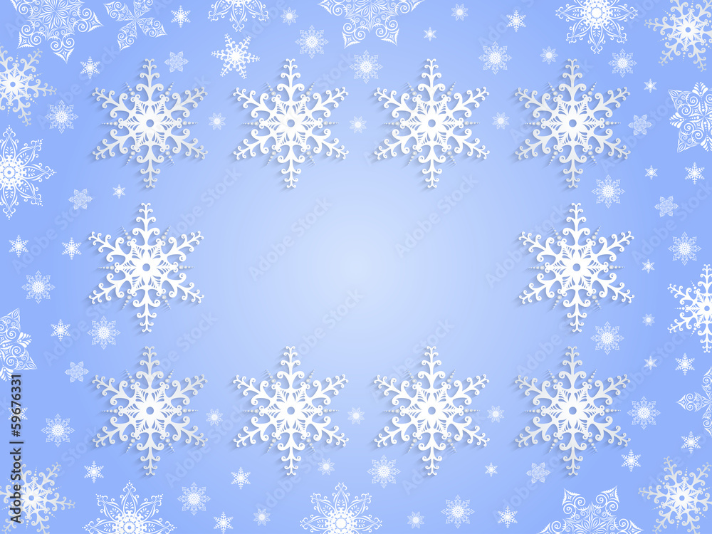 Snowflake frame with background