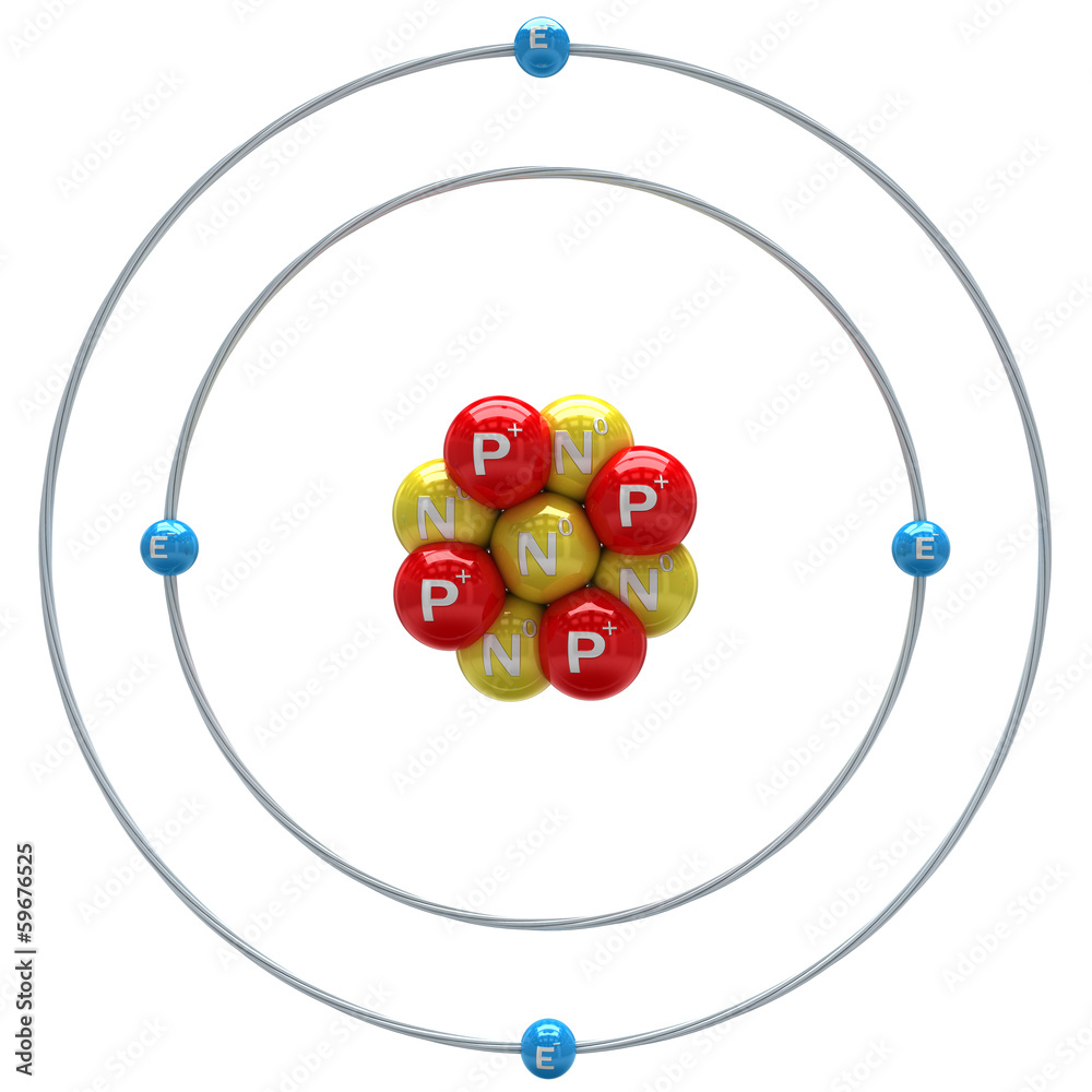 Beryllium atom on a white background Stock Illustration | Adobe Stock