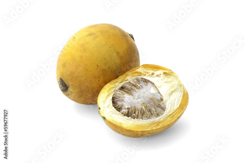ripe acera or betel palm nut fruit with path photo