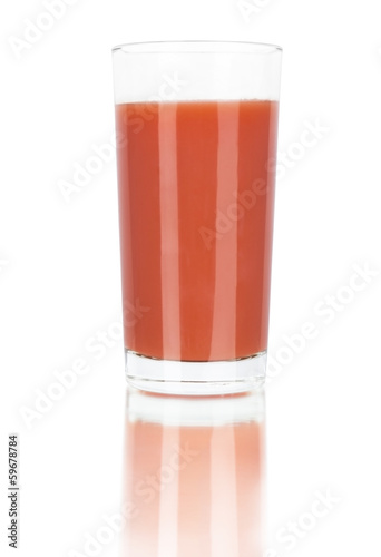 tomato juice on white background