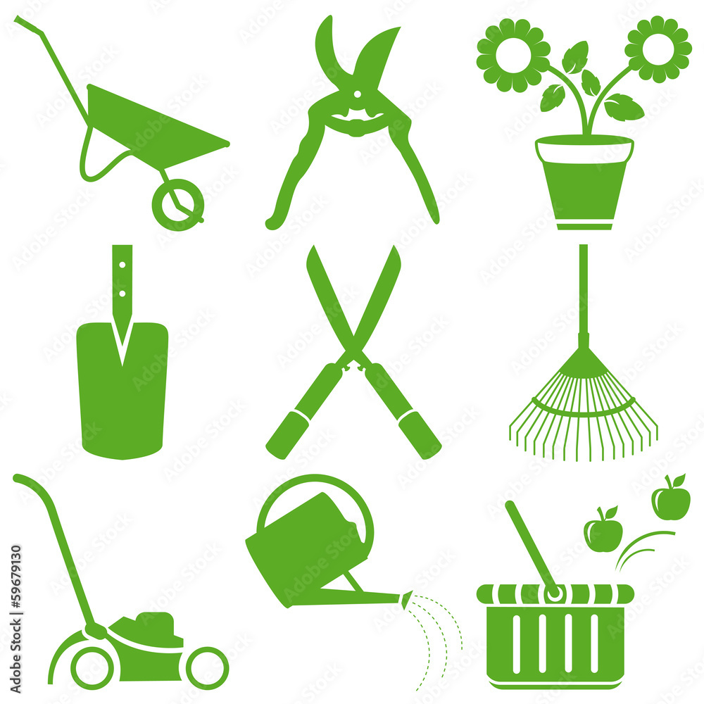 Outils de jardinage - printemps